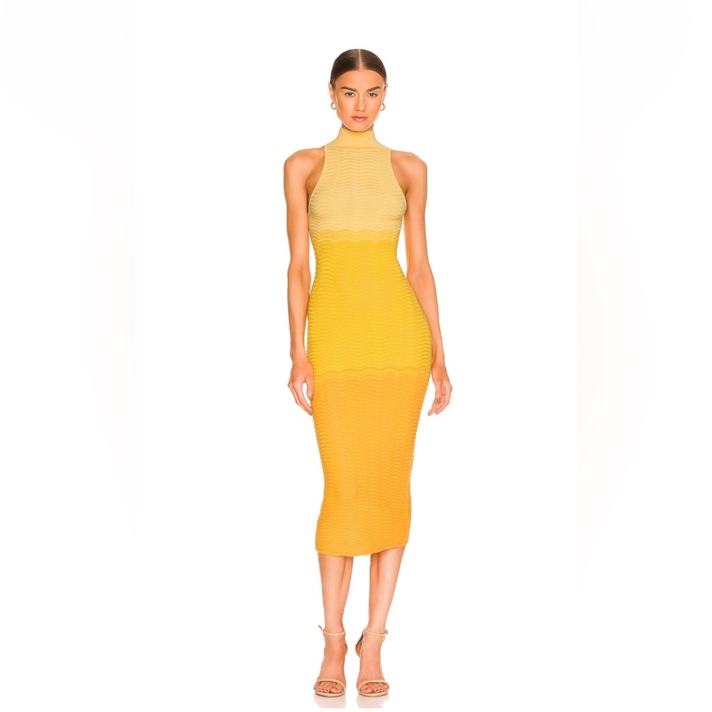 Elegant Yellow Sleeveless Dress